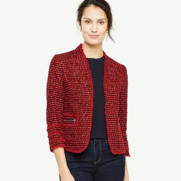 ann taylor red blazer